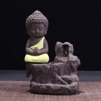 1Pc Horák Malý Mních Malý Buddha Lopatku Keramické Vodopád Spätnou Kadidlo Horák Držiteľ Domova Budhistické Dodávky