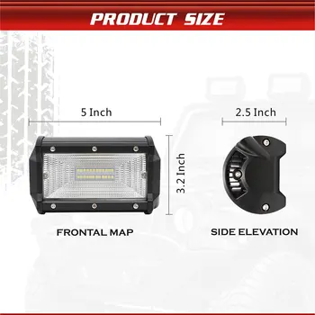 1PC Led Pracovné Svetlo Bar Auto Pracovné Svetlá Rampe Voiture 12V LED Rampa pre Traktory, Lode ATV, Off Road 72W 6000K