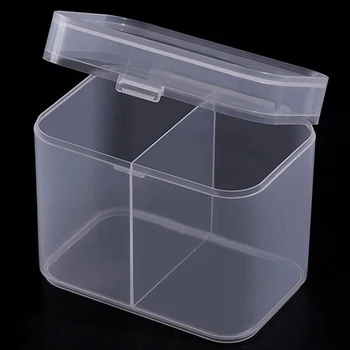 1Pc Plastové Úložný Box Viacúčelový Displej Prípade Transparentné Štvorcov Zaoblené Rohy A Prachu Zámok Vymeniteľné Okno Nástroje na Manikúru