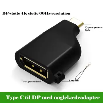 1PC Typ C Na kompatibilný s HDMI 4K 60Hz, Adaptér Usb C K Dp Converter Mužov a Žien S Kľúčom Štýl Čierna