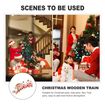 1pc Vianočné Tému Drevený Vlak Ozdobou Slávnostnej pracovnej Plochy Dekor Vlak Ornament