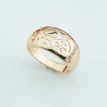 1pcs 11 MM Módne Krúžky Žien 585 Zlatá Farba Riadku Crystal Snubné Prstene