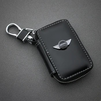 1pcs Kože Mužov a Ženy kľúča Vozidla peňaženky módny dizajn kľúč, taška auto keychain box nové kožené keychain taška pre BMW MINI logo
