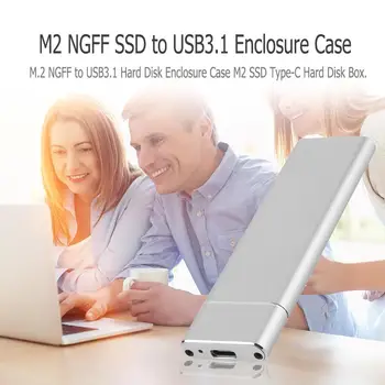 1pcs M. 2 NGFF na USB-C Pevného Disku na Externé Šachty Prípade Mobile Kartu Adaptéra Pole S Typom C Na Typ C/USB3.0 Kábel