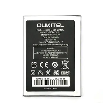 1PCS New Vysoká Kvalita Oukitel C5 Batérie Pre Oukitel C5 Mobilný Telefón + Trať Kód