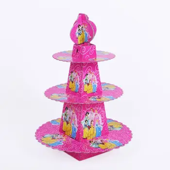 1pcs/set Princezná Baby Sprcha Kreslených Dievčat, Narodeniny, Party Dekorácie Dodávky 3 Tier Kartón Cupcake Stáť 24 Cupcakes