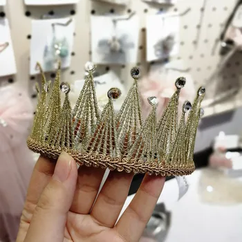 1PCS/VEĽA Lesk Cítil Koruny Pevné Hairband Pearl Kráľovského Štýlu Deti Čelenky Shinning Crystal Luxusné Koruny Čelenky Dievčatá Princ