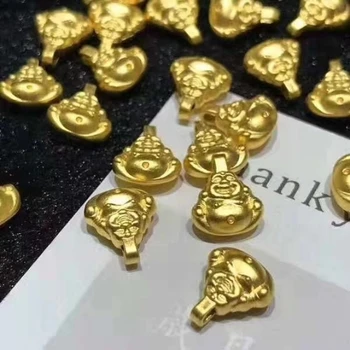 1PCS Zlatého Budhu, Zlaté Šperky Dievča Srdce 3D Ťažké Zlaté Prívesky 999 Zlatý Prívesok Šťastie Perličiek Šperky Malý Buddha