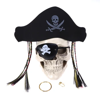 1set Halloween Party Prospech Karneval Party Dodávky Pirát Prop Prop Set s Pirát Očná Maska Pirát Klobúk Pirát Krúžok