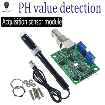 1Set Kvapaliny PH 0-14 Hodnoty Detekcie Regulátora, Snímača Modul Monitorovania, Kontroly Meter Tester + BNC PH Elektródy Sonda Pre Arduino