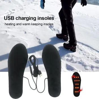 1set USB Elektrické EVA Elastické Vlákna Vykurovacej Vložky v Zime Udržať Teplé Nohy Stielka Topánky Pevné Mäkké Umývateľný Topánky Pad Nohy Teplejšie
