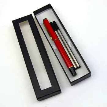 1Set Vysoko kvalitné Kovové Gélové Pero Vlastné Logo Engravable Darček Podpis Pero Vianočné Taška Študent Papiernictvo Čierne Pero S Pen Box