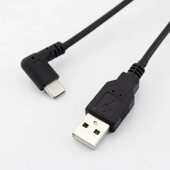 1x 1,5 M USB 2.0 A Samec na USB 3.1 Typ C Pravý Uhol Muž Plnenie Špirála Stočený Konektor Kábel, Čierny