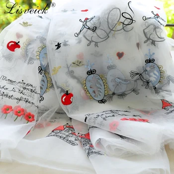 1yard Organza vyšívané čipky textílie Rozprávkové kráľovstvo detské oblečenie materiály Prince princezná sukne textílie diy plavidlá