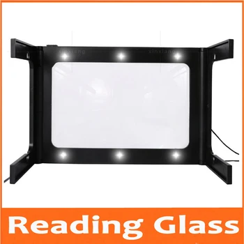 2,5-Krát LED Stolná Typ Skladacia Čítanie Zväčšovacie Sklo Podsvietený zväčšovacie sklo s Svietidlá USB Line alebo 2 ks AAA Batérií