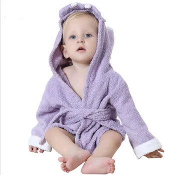 2-6 rok Baby Župan Cartoon Hoodies Dievča Chlapci Sleepwear Kvalitné Vaňa Uteráky Deti Mäkký Župan Pyžamo detské Oblečenie