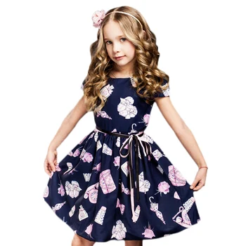 2-8 Rokov Dievčatá Letné Šaty 2019 Batoľa Dievčatá Princezná Šaty Na Spoločenské Šaty, Enfant Deti Šaty Pre Dievčatá Kvetina Dievča Šaty