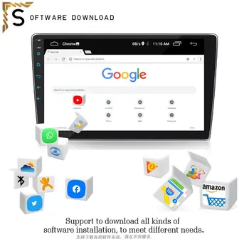 2 DIN Android 8.1 autorádia GPS 10 Palcový 1201a Odnímateľný panel WiFi Kapacitný Displej Bluetooth USB Video Vstup Tenké Žiadne DVD