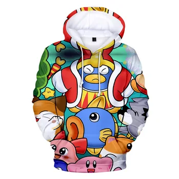 2 Do 13 Rokov, Deti Hoodies Kawaii Anime Kirby 3D Vytlačené Mikina s Kapucňou, Chlapci Dievčatá Long Sleeve Hooded Jacket Deti Oblečenie