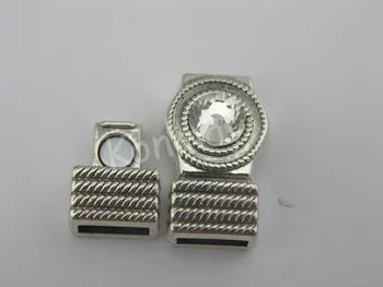 2 Farby--10 Súprav 10.2X2.3 mm Magnetická Spona S priehľadný Akrylový Guľôčok Pre Kožené Kábel Náramok Robiť Šperky Zistenia-CLP1160
