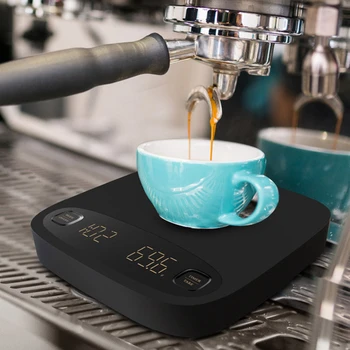 2 kg/0,1 g Elektronické Kávy Stupnice s Časovač Digitálny Kuchyni Kávu, Váhy na Váženie Rovnováhu Libra Šperky Rozsahu USB Nabíjanie