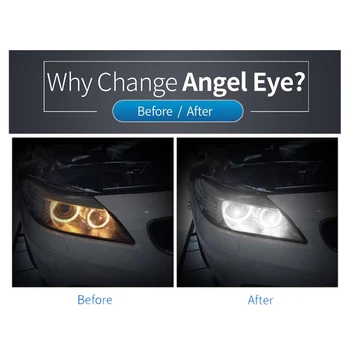 2 KS 120W 12LED Auto Angel Eye Obrysové Svetlá Žiarovky, Výbojky pre BMW E82 E90 E92 E60 E61 E63 E89 X6 H8