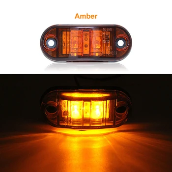 2 ks 12V 24V LED, Bočné Obrysové Svetlá Varovanie zadné Svetlo Auto Auto, Vonkajšie Osvetlenie Návesu Kamiónu, nákladného automobilu Lampy Biela červená žltá