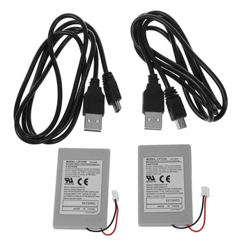 2 ks 1800mAh Batéria + USB Nabíjací Kábel pre Sony PS3 hra radič Náhradné Nabíjacie Batérie pre PS3 gamepad