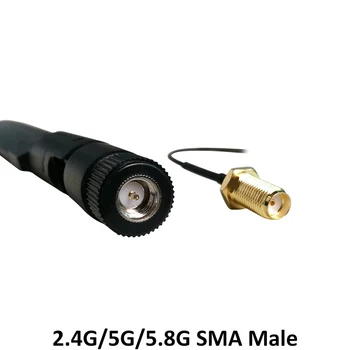 2 ks 2,4 GHz, 5 ghz 5.8 Ghz 5dBi Anténa SMA Samec Konektor Dual Band wifi Anténa + 21 cm RP-SMA Male Pigtail Kábel