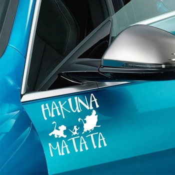 2 ks Auto Nálepky HAKUNA MATATA Lion King Simba Auto-Styling Vinyl Obtlačok Na auto príslušenstvo
