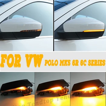 2 ks Bočné Zrkadlo Dynamický indikátor Sekvenčného Tečie LED Zase Signálneho Svetla Pre Volkswagen VW Polo MK5 6R 6C Série