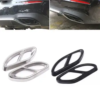 2 ks Chvost-hrdlo Dekoratívne Kryty pre Mercedes Benz E/C/GLC/A/B/GLE/GLS-Trieda Modely Áut, Nerezová Oceľ Výfukové Trim