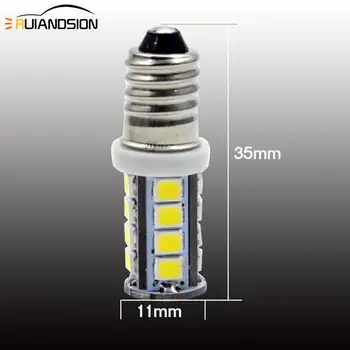 2 ks e10 auto light LED Skrutku Base Indikátor Žiarovka 6v alebo 12v Automobilový nástroj Šírka Signál Lampy 2835 18SMD Biela