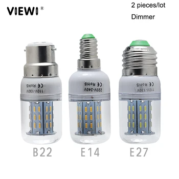 2 ks E27 E 14 B 22 stmievače led Kukurica Žiarovka svetla 110v 220v 4W vysokej kvality stmievateľné doma sviečku pozornosti energeticky úsporných žiaroviek