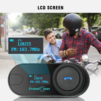 2 Ks FreedConn TCOM-SC Bluetooth, Motocyklové Prilby Intercom Moto BT palubného telefónu Headset s LCD Displej FM Rádio