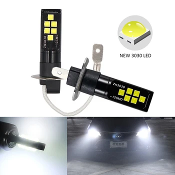 2 KS H3 H1 1200L 3030 LED Žiarovka Auto Predné Foglamps Deň Jazdy Svetlo led vedúci svetlo pre auto