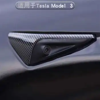 2 ks Iskru (Carbon fiber vzor Auto strane fotoaparátu ochranný kryt Pre Tesla Model s 3 S X Dekorácie spp príslušenstvo 2013-2021