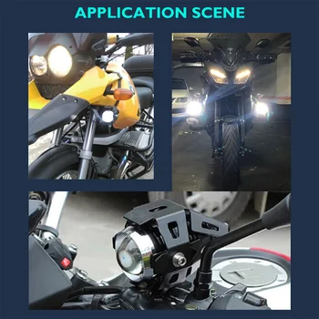 2 ks Motocykel Svetlomety U5 Led Moto Svetlo S vypínačom DRL Svetlomet Motorke Pomocné Lampa Hmlové Reflektory, Univerzálny 12V