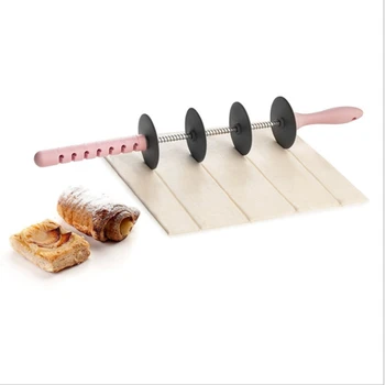 2 ks Nastaviteľné Koľajových Pin Slicer Nastaviť Rezné Nástroje Cake Zdobenie Nástroje pre Kuchyňa Multi-Function Chlieb Slicer Croissant Rez