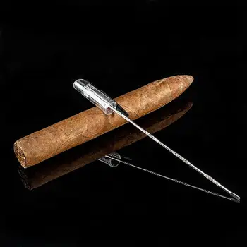 2 ks Nehrdzavejúca Oceľ Cigaru Ihly Punč Fréza Prenosné Kovové Puncher Cestovné Fajčenie Príslušenstvo