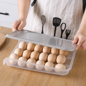 2 Ks Plastových jednovrstvové Vajcia Políčko Kôš Organizátor Vajcia Držiak pre Chladnička Vajec Skladovanie Nádoby Domácej Kuchyni Prípade