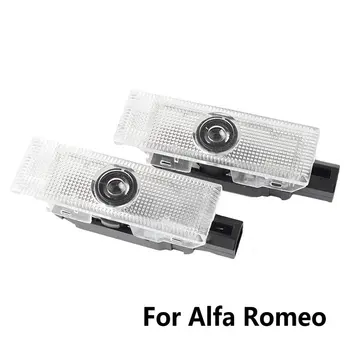 2 ks pre Alfa Romeo LED Dvere Auta Vitajte Svetlo Laserový Projektor Dvere Auta Svetlo pre Giulia Giulietta Mito Stelvio Brera 156 159