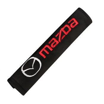 2 ks Pre Mazda Výšivky Loga Znak Bezpečnostných Pásov bezpečnostným pásom Kryt Prípade Podložky Sedačky Auta, Interiérové Doplnky, Auto-styling