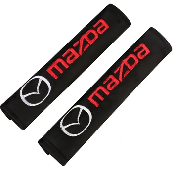 2 ks Pre Mazda Výšivky Loga Znak Bezpečnostných Pásov bezpečnostným pásom Kryt Prípade Podložky Sedačky Auta, Interiérové Doplnky, Auto-styling