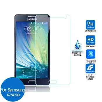 2 KS Pre Samsung GALAXY A7 Tvrdeného Skla Screen Protector 9h Ochranný Film na 7 700F 700H SM A700F A700H SM-A700H