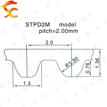 2 ks S2M-264-6/10 mm pás uzavreté slučky gumy S2M-264-6/10 mm remeňa Zuby 132 Dĺžka 264mm šírka 10/6 mm pre 3D tlačiarne