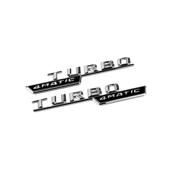2 ks TURBO 4MATIC Logo Auta Predný Blatník Insígnie Dekor Nálepky na Mercedes Benz AMG W210 GLC B200 W221 W212 W205 W211 C180 C200