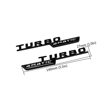 2 ks TURBO 4MATIC Logo Auta Predný Blatník Insígnie Dekor Nálepky na Mercedes Benz AMG W210 GLC B200 W221 W212 W205 W211 C180 C200
