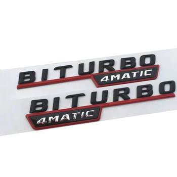 2 ks/veľa BITURBO TURBO 4MATIC Znak, Odznak Písmená Auto Predný Blatník Nálepky Na Mercedes Benz AMG 4 Matic