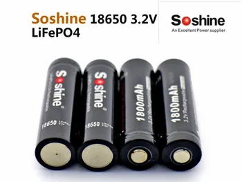 2 ks/VEĽA Soshine 3.2 V 18650 LifePO4 Batérie Bunky 1800mAH Chránené Pozitívne vsuvka pre Led Baterkou Svetlomet Bicyklov Svetla